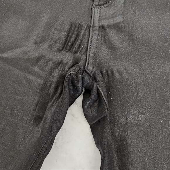 AGOLDE High Rise Skinny Ankle Black Wax Coated Denim jeans 27 Preowned - Picture 8 of 10